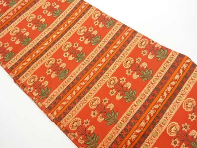 JAPANESE NAGOYA OBI / WOVEN ABSTRACT FLOWER